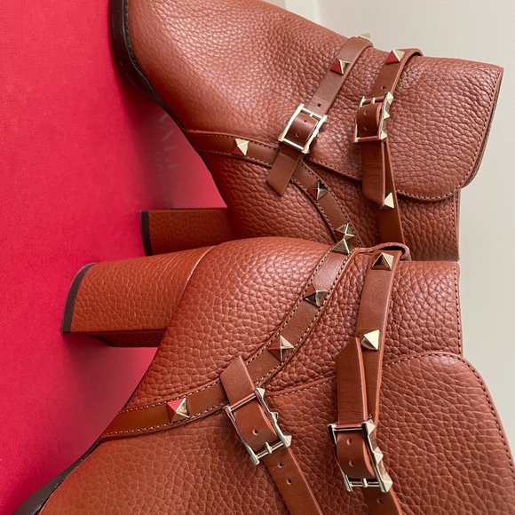 Valentino Rockstud 70 booties 39 Cognac Brown - Picture 11 of 12